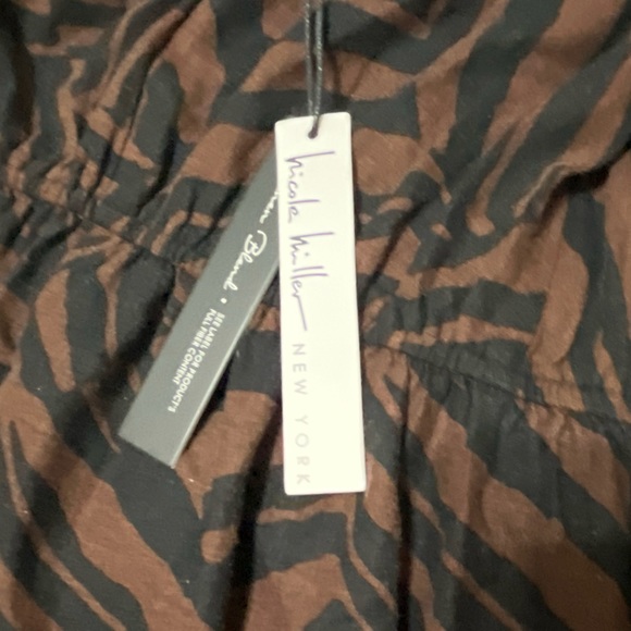 Nicole Miller zebra print linen maxi dress halter style NWT size XS - Picture 6 of 6